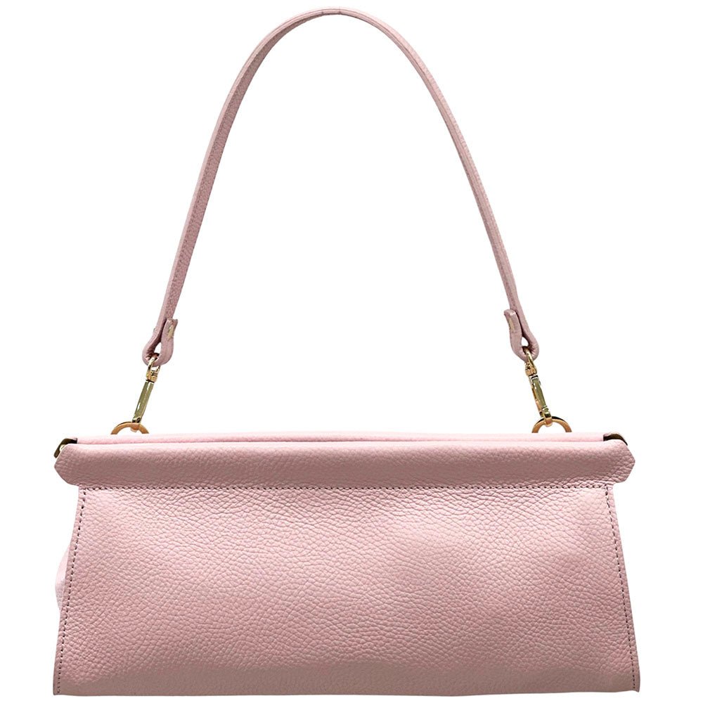 Eliora Italian Cow Leather Convertible Baguette Bag - Leather Italiano