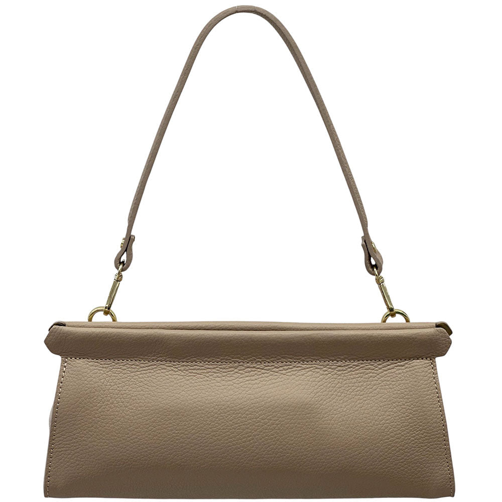 Eliora Italian Cow Leather Convertible Baguette Bag - Leather Italiano