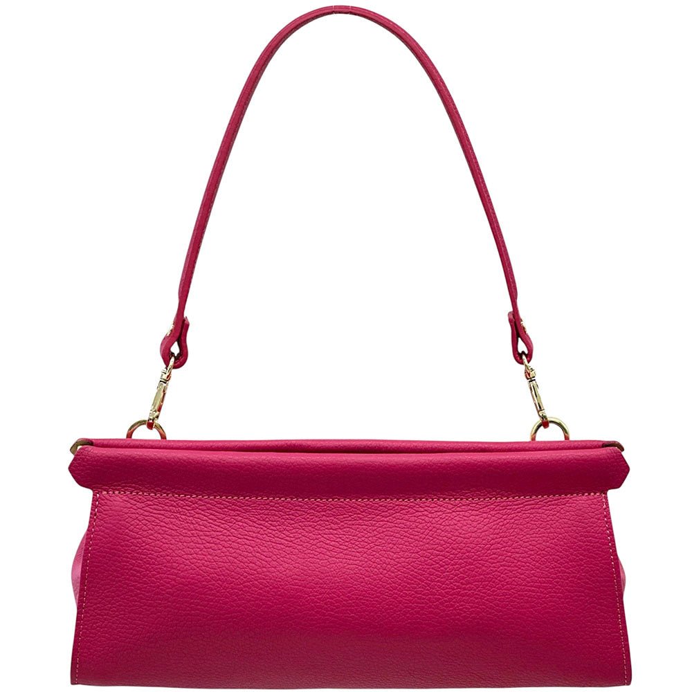 Eliora Italian Cow Leather Convertible Baguette Bag - Leather Italiano