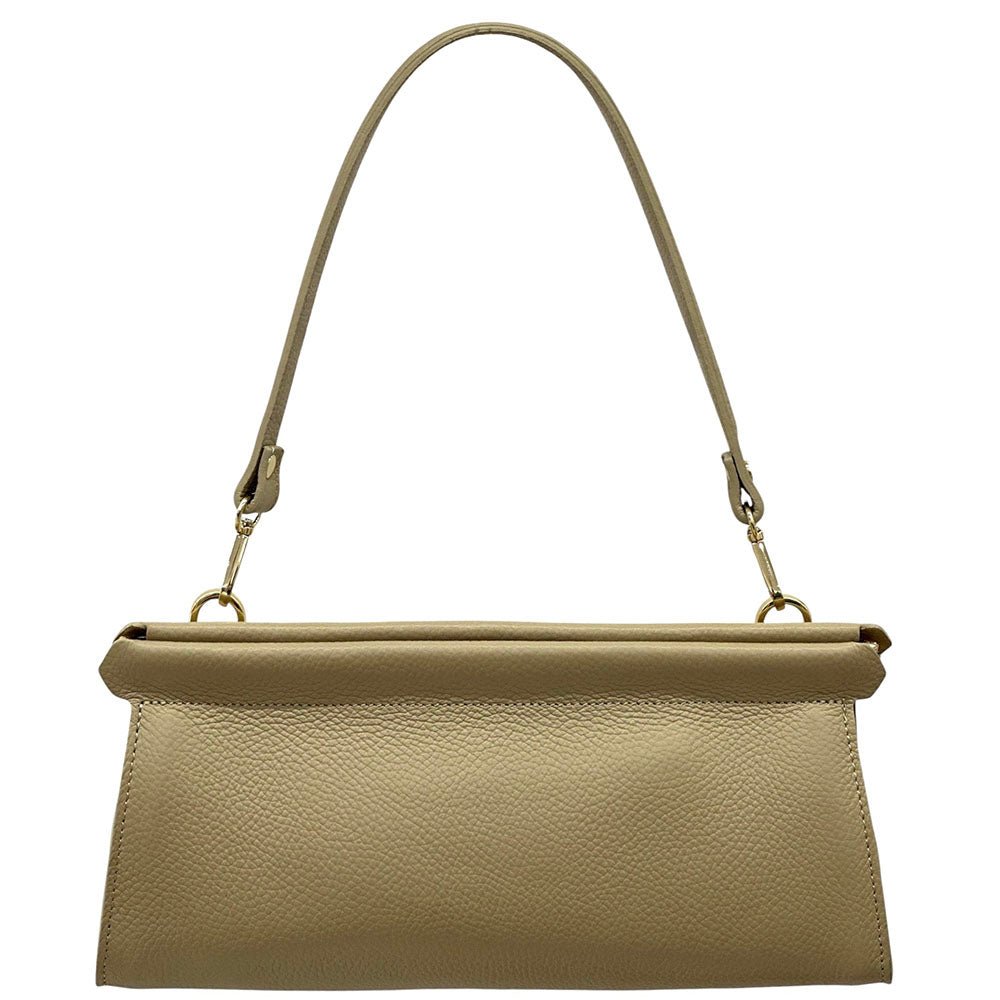 Eliora Italian Cow Leather Convertible Baguette Bag - Leather Italiano