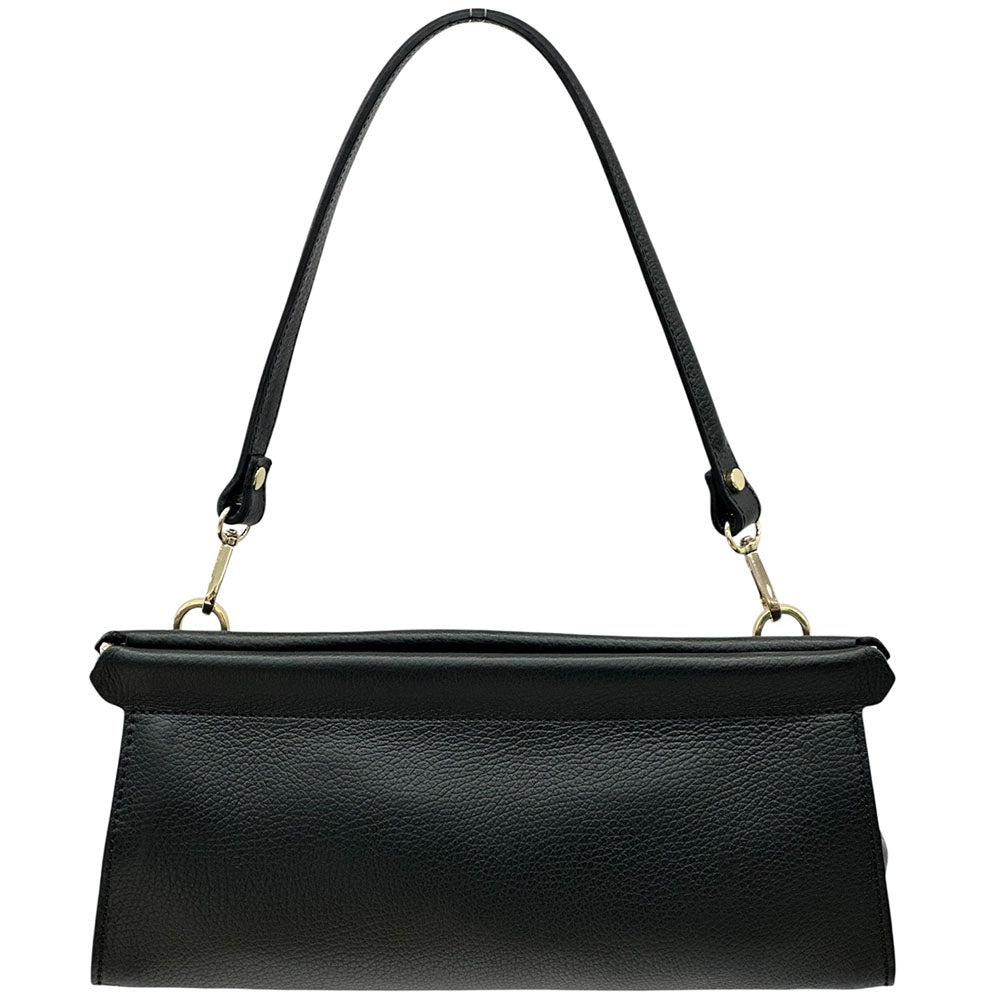 Eliora Italian Cow Leather Convertible Baguette Bag - Leather Italiano