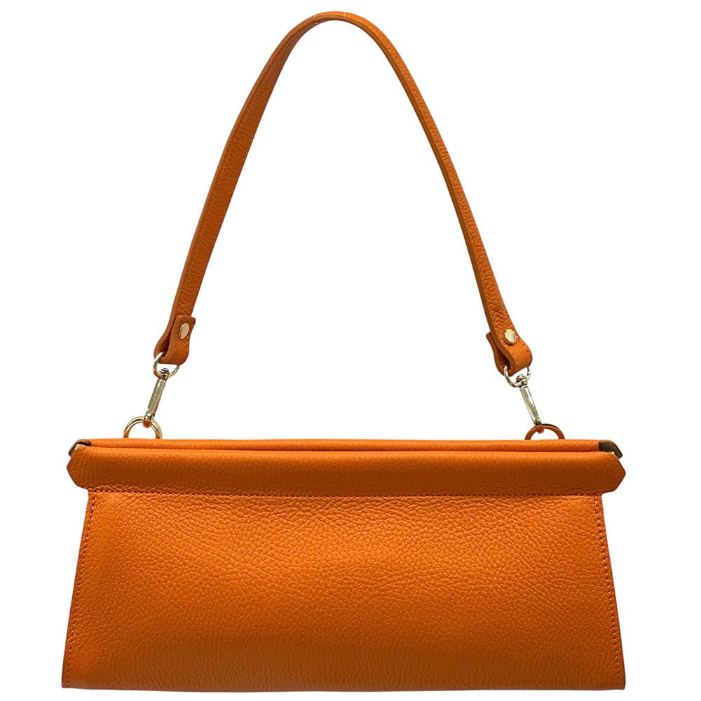 Eliora Italian Cow Leather Convertible Baguette Bag - Leather Italiano