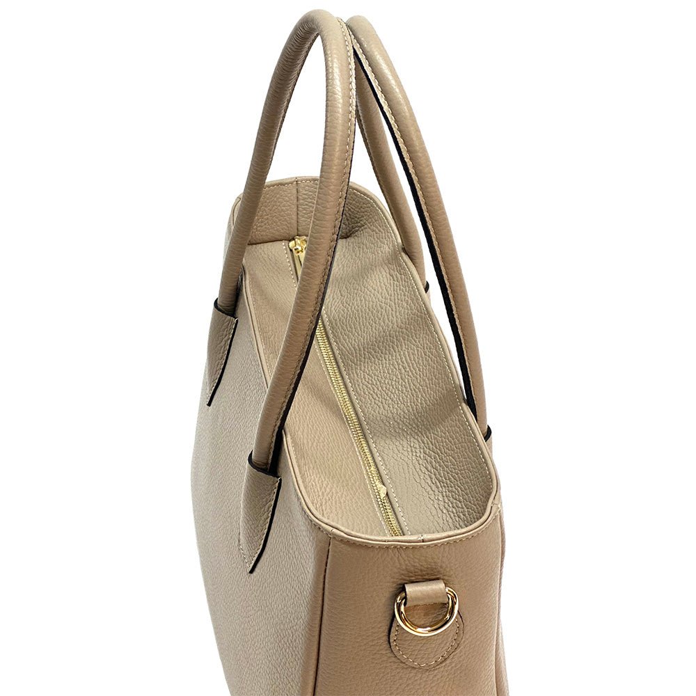 Elisenta Italian Leather Bag – Elegant Structured Handbag for Women - Leather Italiano