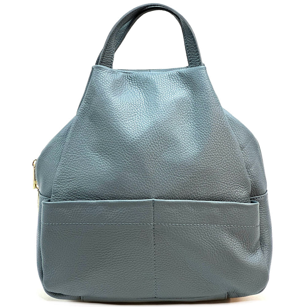 Elva Italian Pebbled Leather Backpack – Women’s Elegant Everyday Bag (Handmade in Florence) - Leather Italiano