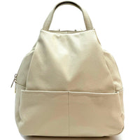 Elva Italian Pebbled Leather Backpack – Women’s Elegant Everyday Bag (Handmade in Florence) - Leather Italiano
