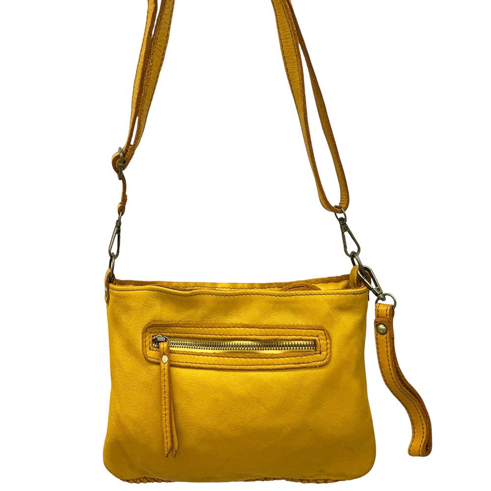 Elvaria Woven Handheld and Crossbody Bag in Calf Leather - Leather Italiano