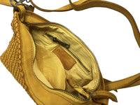 Elvaria Woven Handheld and Crossbody Bag in Calf Leather - Leather Italiano