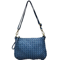 Elvaria Woven Handheld and Crossbody Bag in Hand Washed Italian Calf Leather - Leather Italiano