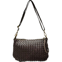Elvaria Woven Handheld and Crossbody Bag in Hand Washed Italian Calf Leather - Leather Italiano