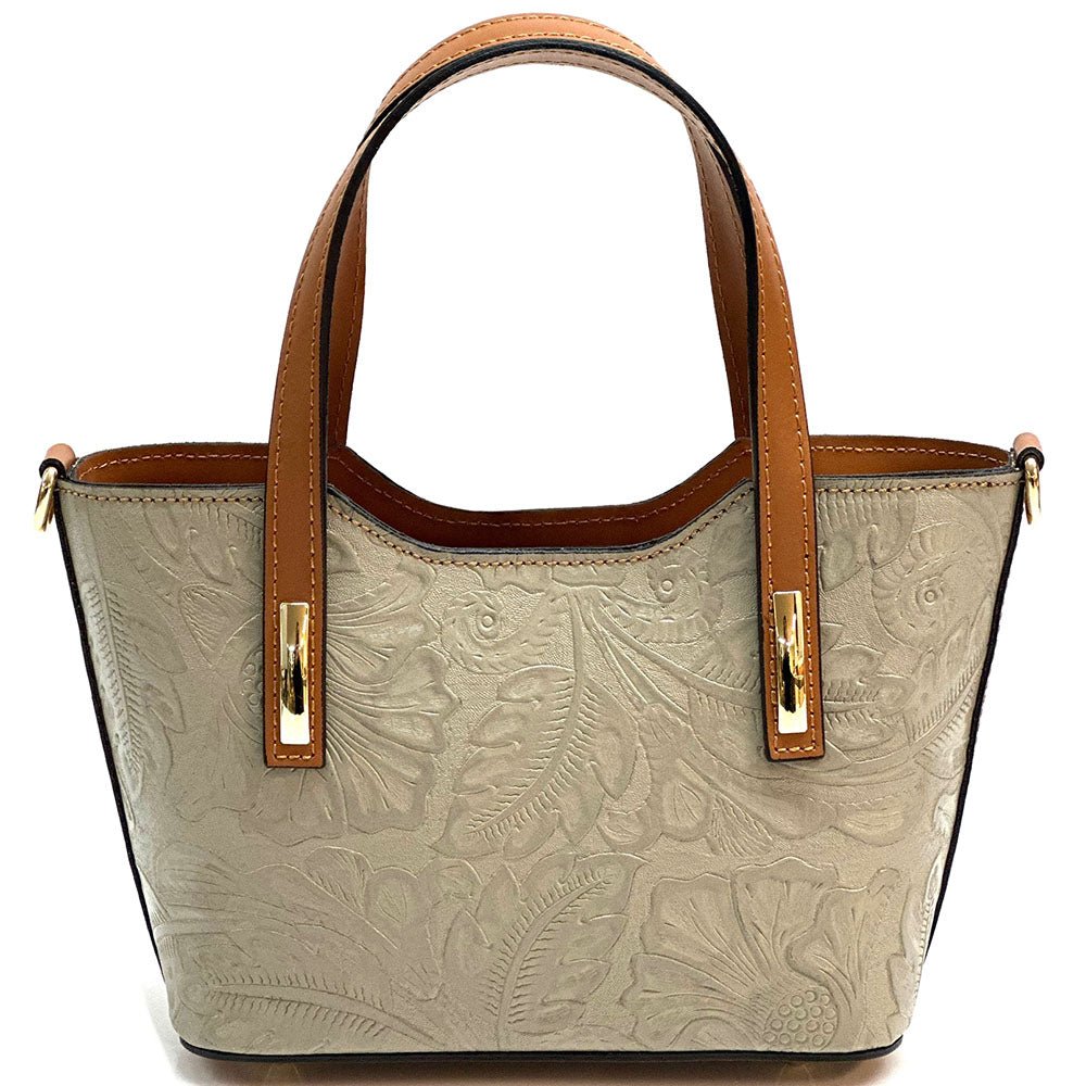 Emily Flora Cow Leather Handbag - Leather Italiano