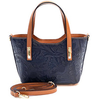 Emily Flora Cow Leather Handbag - Leather Italiano