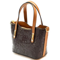 Emily Flora Cow Leather Handbag - Leather Italiano