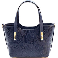 Emily Flora Cow Leather Handbag - Leather Italiano