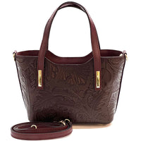 Emily Flora Cow Leather Handbag - Leather Italiano