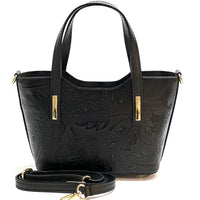 Emily Flora Cow Leather Handbag - Leather Italiano