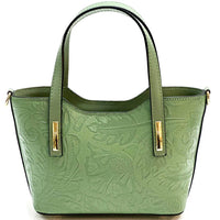 Emily Flora Cow Leather Handbag - Leather Italiano