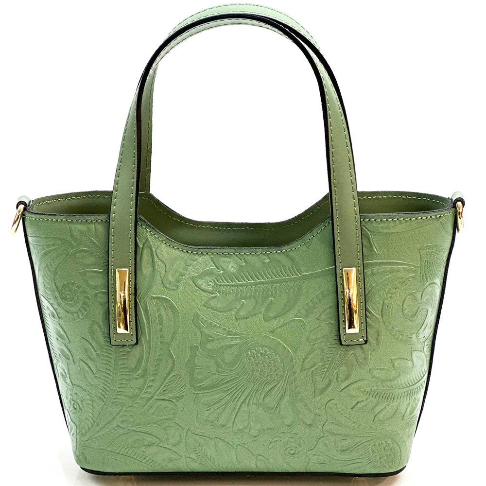 Emily Flora Cow Leather Handbag - Leather Italiano
