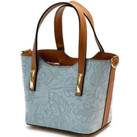Emily Flora Cow Leather Handbag - Leather Italiano