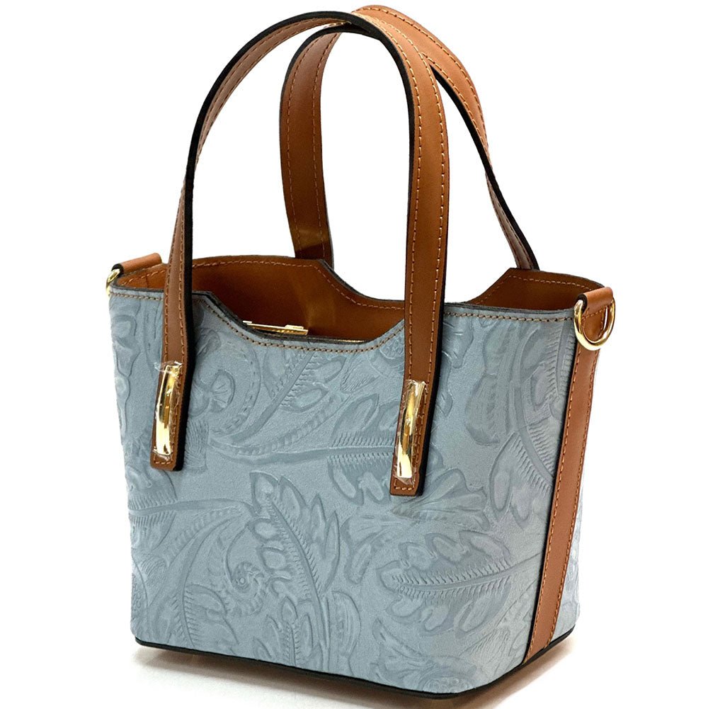 Emily Flora Cow Leather Handbag - Leather Italiano