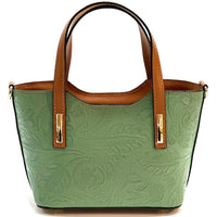 Emily Flora Cow Leather Handbag - Leather Italiano
