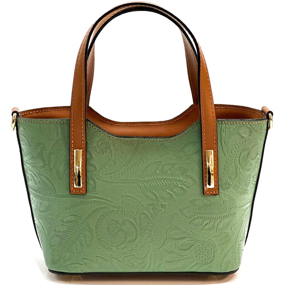 Emily Flora Cow Leather Handbag - Leather Italiano