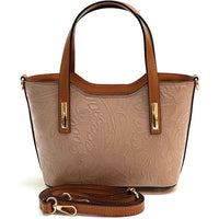 Emily Flora Cow Leather Handbag - Leather Italiano