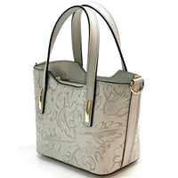 Emily Flora Cow Leather Handbag - Leather Italiano