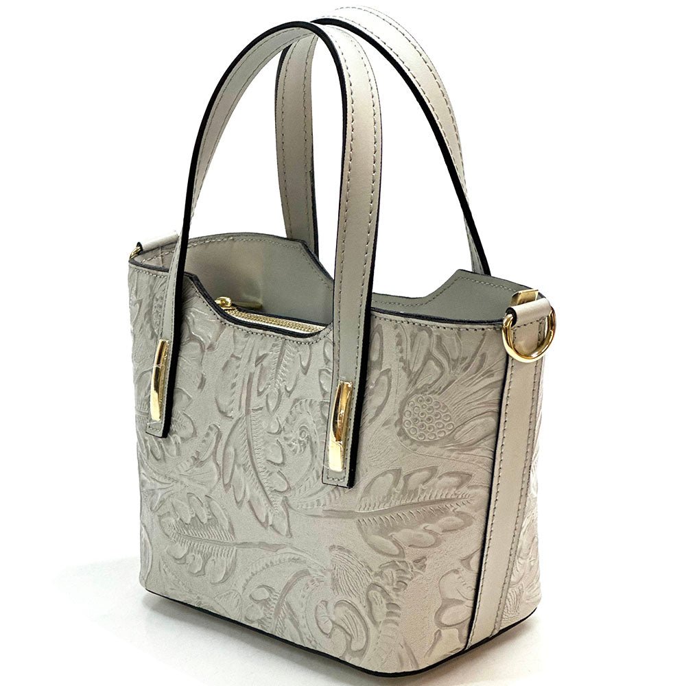 Emily Flora Cow Leather Handbag - Leather Italiano