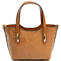 Emily Flora Cow Leather Handbag - Leather Italiano