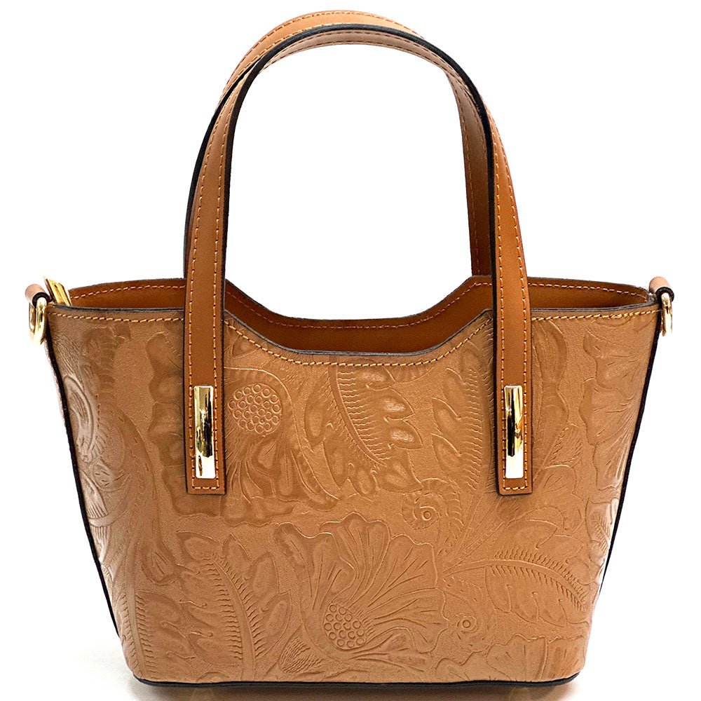 Emily Flora Cow Leather Handbag - Leather Italiano