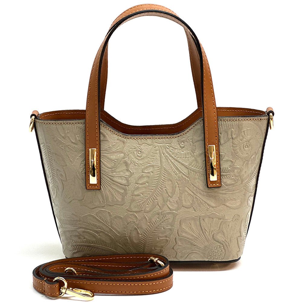 Emily Flora Cow Leather Handbag - Leather Italiano