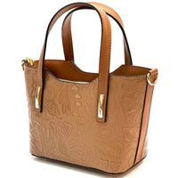 Emily Flora Cow Leather Handbag - Leather Italiano