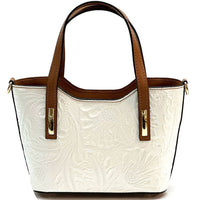 Emily Flora Cow Leather Handbag - Leather Italiano