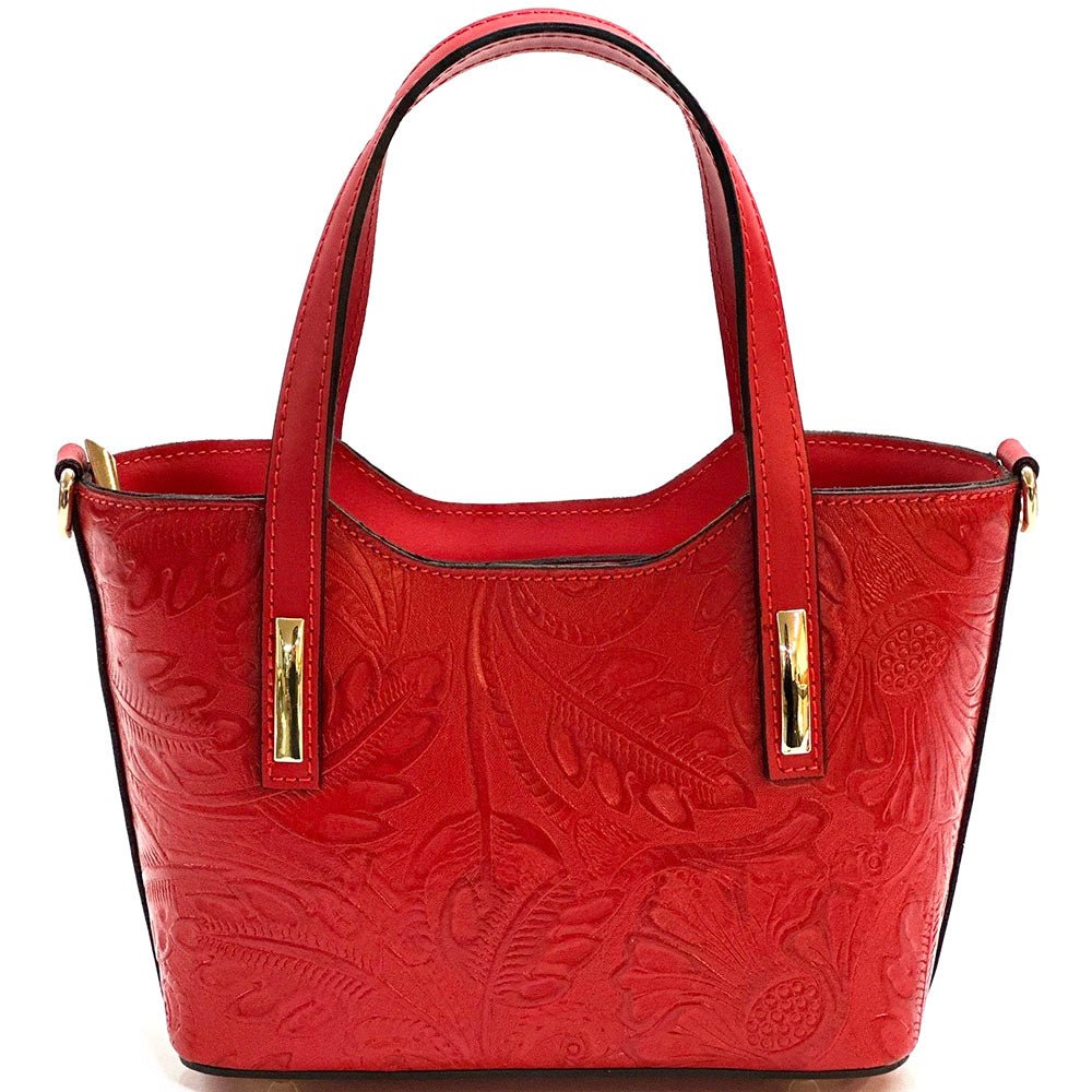 Emily Flora Cow Leather Handbag - Leather Italiano