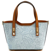 Emily Flora Cow Leather Handbag - Leather Italiano