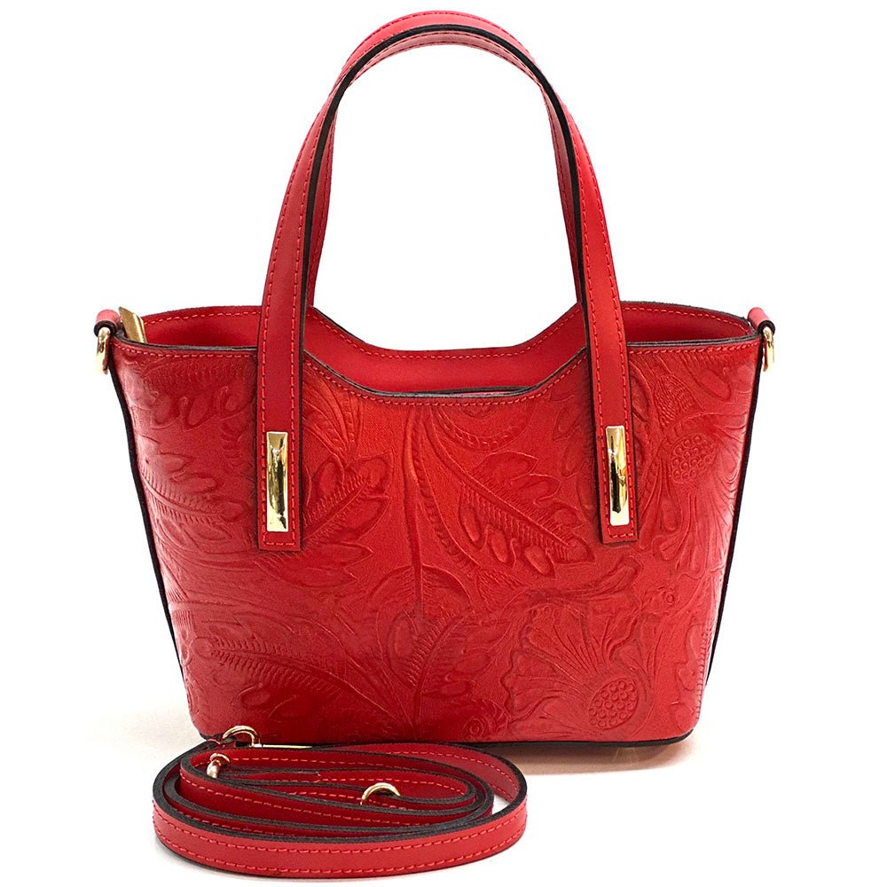 Emily Flora Cow Leather Handbag - Leather Italiano