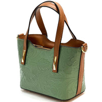Emily Flora Cow Leather Handbag - Leather Italiano