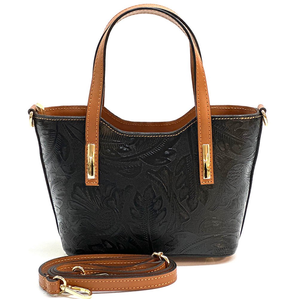 Emily Flora Cow Leather Handbag - Leather Italiano