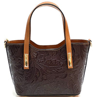 Emily Flora Cow Leather Handbag - Leather Italiano