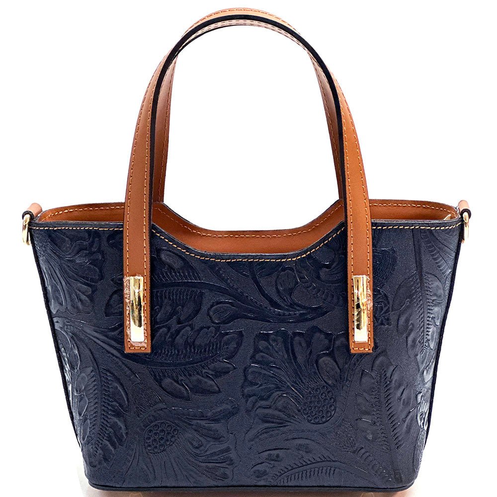 Emily Flora Cow Leather Handbag - Leather Italiano