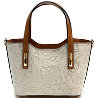 Emily Flora Cow Leather Handbag - Leather Italiano