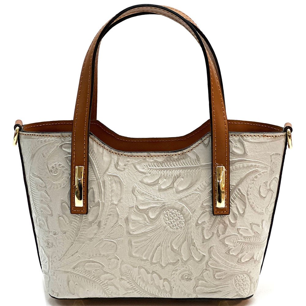 Emily Flora Cow Leather Handbag - Leather Italiano