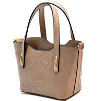 Emily Flora Cow Leather Handbag - Leather Italiano