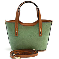 Emily Flora Cow Leather Handbag - Leather Italiano