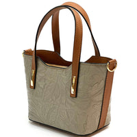 Emily Flora Cow Leather Handbag - Leather Italiano