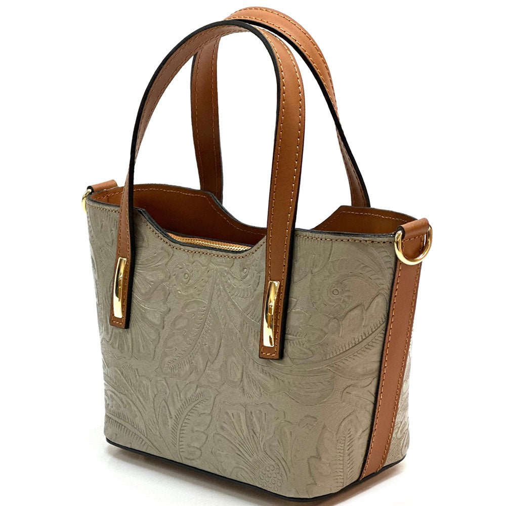 Emily Flora Cow Leather Handbag - Leather Italiano