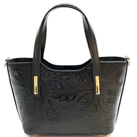 Emily Flora Cow Leather Handbag - Leather Italiano