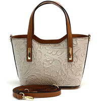Emily Flora Cow Leather Handbag - Leather Italiano
