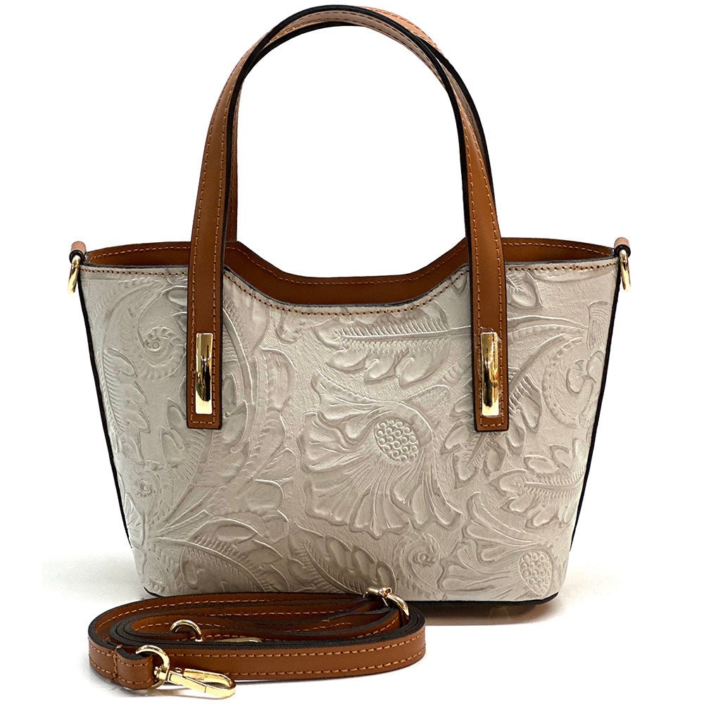 Emily Flora Cow Leather Handbag - Leather Italiano