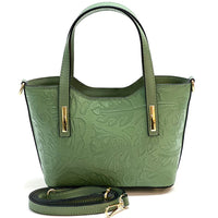 Emily Flora Cow Leather Handbag - Leather Italiano
